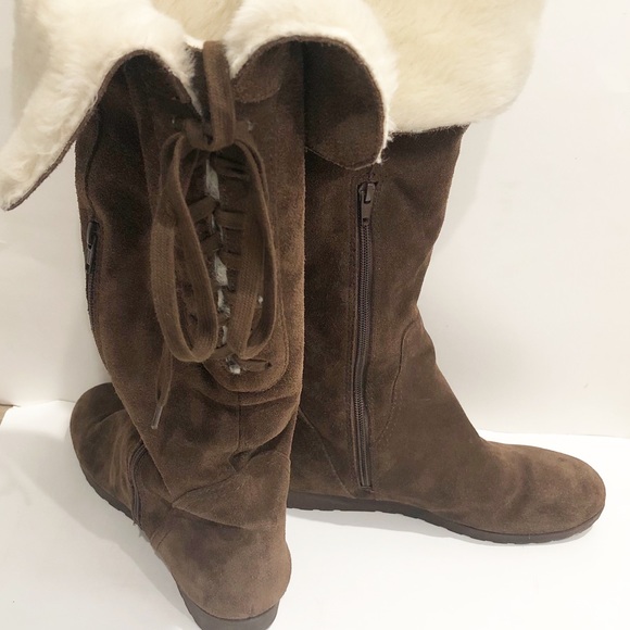 Just Fab Women Brown lace up/zipper boots size 9 - Picture 3 of 3